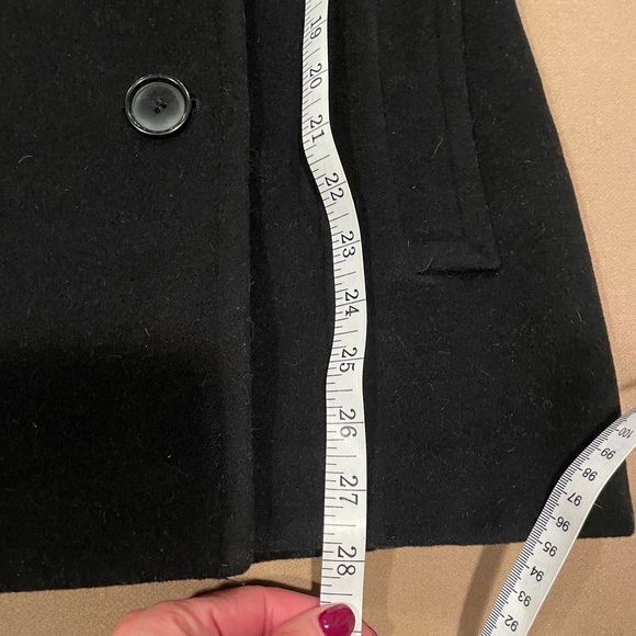 CG Collection by Gallery Black Wool Double Breasted Pea Coat - size small - Picture 8 of 11